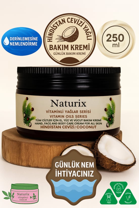 Naturix Hindistan Cevizi Özlü El Yüz Ve Vücut Bakım Kremi 250ml