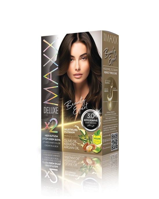 Maxx Deluxe Beauty Expert Set Saç Boyası 3.0 Koyu Kahve